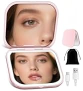 SisKokoro Magnifying Mirror with Light, Rechargeable 40X Compact Mirror with 3 Lighting Modes & D...