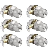 Probrico Privacy Interior Door Knobs Bed and Bath Handle Levers Keyless Brushed Nickel Lockset 6 ...
