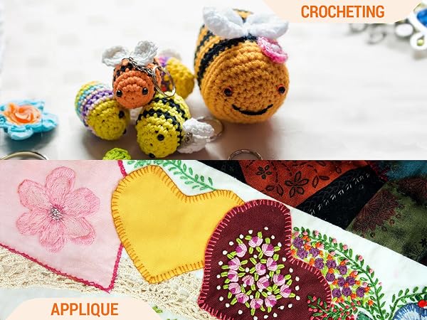 Processes with large eye sharp needles - crocheting and applique