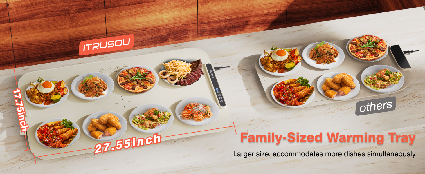 iTRUSOU Silicone Food Warming Mat Extra large size 27.55*17.58''