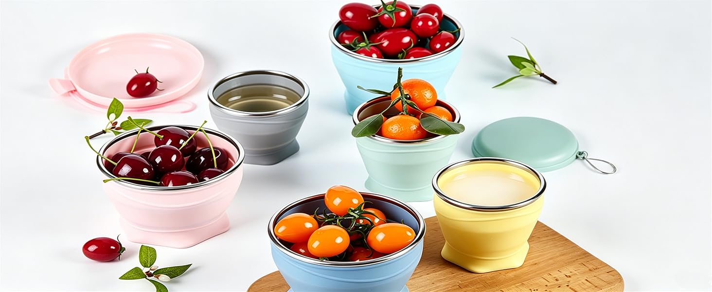 Collapsible Travel Cup, Foldable Bowl, Portable Travel Bowl