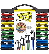 Bungee Buddy by Wrap-It Storage - Bungee Cord Organizer + 8 Assorted Size Bungee Cords - Steel Co...