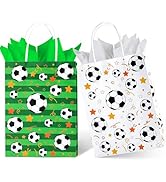 BLEWINDZ 16 Pack Soccer Gift Bags, 3.15" x 6.3" x 8.7" Small Soccer Goodie Bags for Kids Birthday...