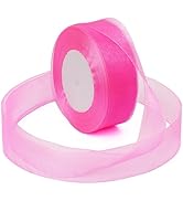 Ribbon for Gifts Wrapping, 1-1/2 inch 50Yard Sheer Organza Tulle Ribbon (Hot Pink)