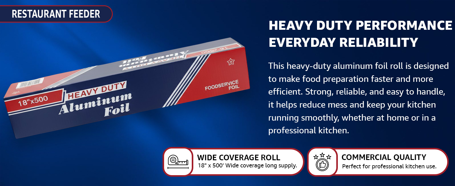 Heavy Duty Commercial Grade Food Safe Aluminum Foil Roll