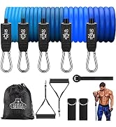 Bear Grips Tube Resistance Bands for Working Out - 11 Pcs Exercise Bands Resistance Bands Set - S...