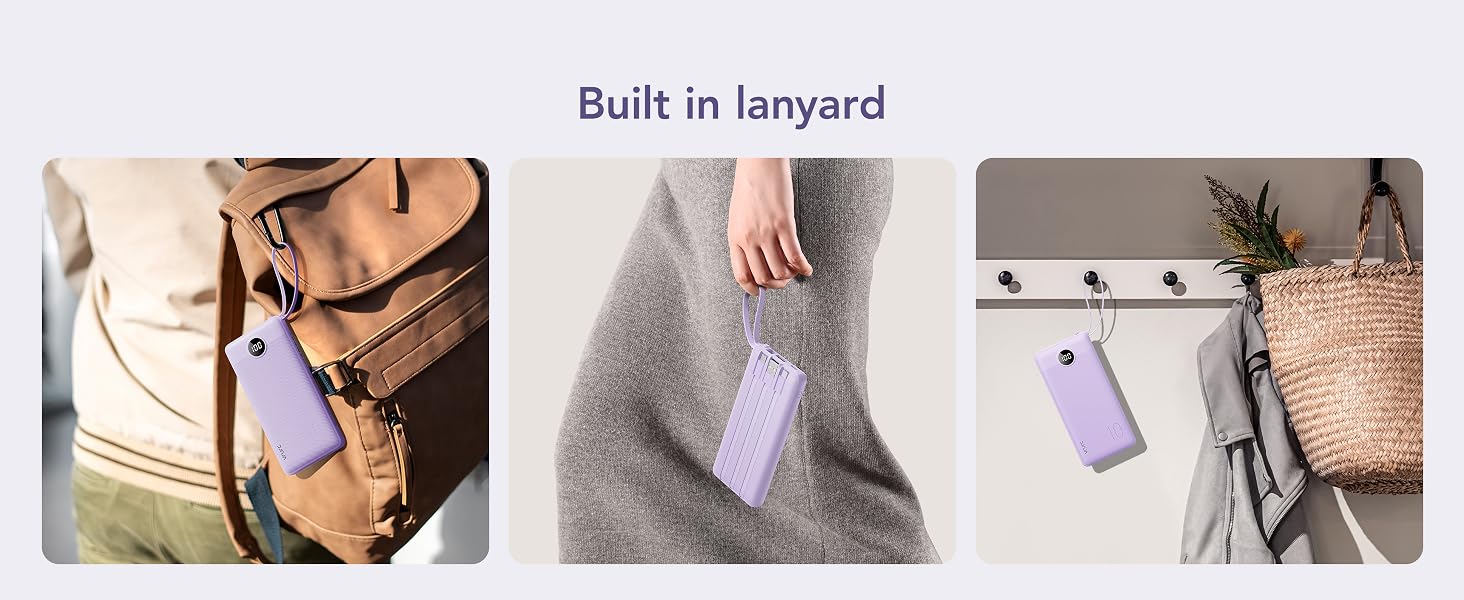 built in lanyard portable charger