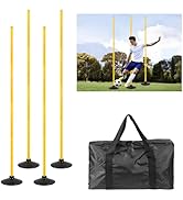 Desyeryamimi 5 FT Agility Training Poles for Soccer/Dog/Horse,Adjustable Football Basketball Spee...