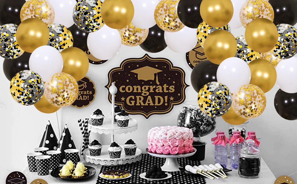 black gold balloons
