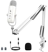 ZealSound Gaming Microphone Kit,Podcast Condenser USB Mic with Boom Arm,Supercardioid Microphone ...