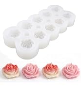 10 Cavity 3D Rose Silicone Mold - Flower Molds Non-Stick 0.35oz Floral Mold for Mini Wedding Favo...