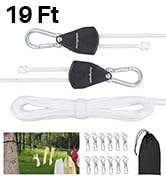 Retractable Travel Clothesline, Portable Clothes Line with Heavy Duty Pulleys & Carabiners, Windp...