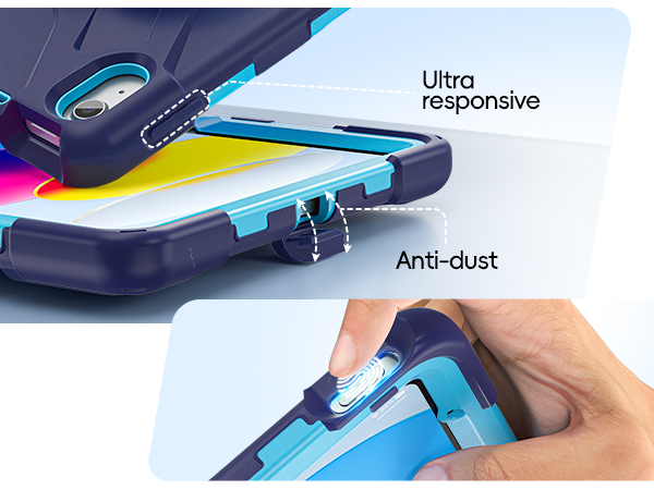 exact-cut openings for all ports and buttons, featuring raised edges to guard against dust