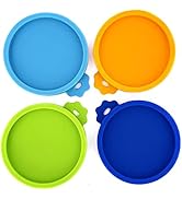 COMTIM 4 Pack Cat Food Can Lids, Silicone Small Pet Food Can Lids Covers for 3 oz Cat Food Cans