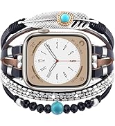 VISOOM Band For Apple Watch Bands Women 42mm(S10) 41mm 40mm 38mm,Posh Multilayer Fashion Handmade...