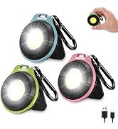 WORKPRO COB Keychain Work Light, 3Pcs EDC Rechargeable Mini Keychain Flashlight, Magnetic Carabin...