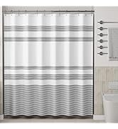 AmazerBath Shower Curtain, Washable Cloth Black Shower Curtain Sets with 12 Shower Curtain Hooks,...