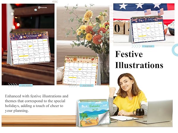 desk calendar 2026 standing flip desk calendar 2026 calendar desktop calendar Christmas