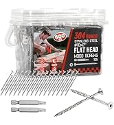 #10x2 Inch 304 Stainless Steel Deck Screws 500 PCS - Corrosion-Resistant Outdoor Wood Fasteners f...