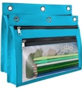 TOPWOOZU Pencil Pouch 3 Ring, Large Zipper Pencil Pouches Case Binder Cosmetic Bag