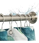 Artiwell 60" Heavy Duty Straight Shower Rod With Shower Rod Flange, Permanent Mount Shower Curtai...