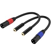 3.5mm to XLR Cable 1.6FT 2 Pack, 3.5mm Female TRS Mini Jack to 3-Pin XLR Male Stereo Audio Adapte...