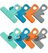 TACGEA Chip Clips, Magnetic Bag Clips with Air Tight Seal for Food Storage, 8 Pieces, Multicolor