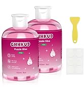 GHHKUD Jigsaw Puzzle Glue,300ML Puzzle Glue Clear with Applicator Brushes for Puzzle Paper Wood, ...