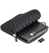 ROOFULL External CD DVD Drive for Laptop with Carrying Case, USB 3.0 Type-C DVD Player CD Disc Re...