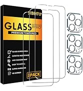 SIBEITU 3 Pack for iPhone 15 Pro Screen Protector with 3 Pack Camera Lens Cover Protector Accesso...
