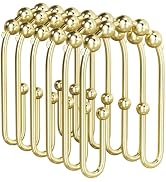 AmazerBath Shower Curtain Hooks Gold Shower Curtain Rings Rust Proof, Double Sided Shower Curtain...