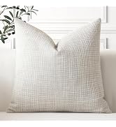 OTOSTAR Linen Throw Pillow Cover Set of 1 Decorative Square Pillowcases Cushion Covers 18x18 Inch...