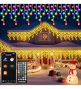 Avatar Controls Smart RGB Icicle Lights Outdoor - 66ft Dynamic LED Christmas Roofline Lights, DIY...