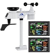 AIRAIN TECH 10-in-1 Wireless Weather Station with Dual Display, Outdoor Sensor, Rain Gauge, Atomi...