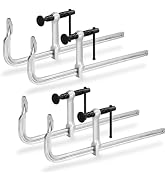 KRETLAW Bar Clamps 4-Pack, 12-Inch Light-duty Drop Forged Steel F Clamps (450 lbs) for Welding an...