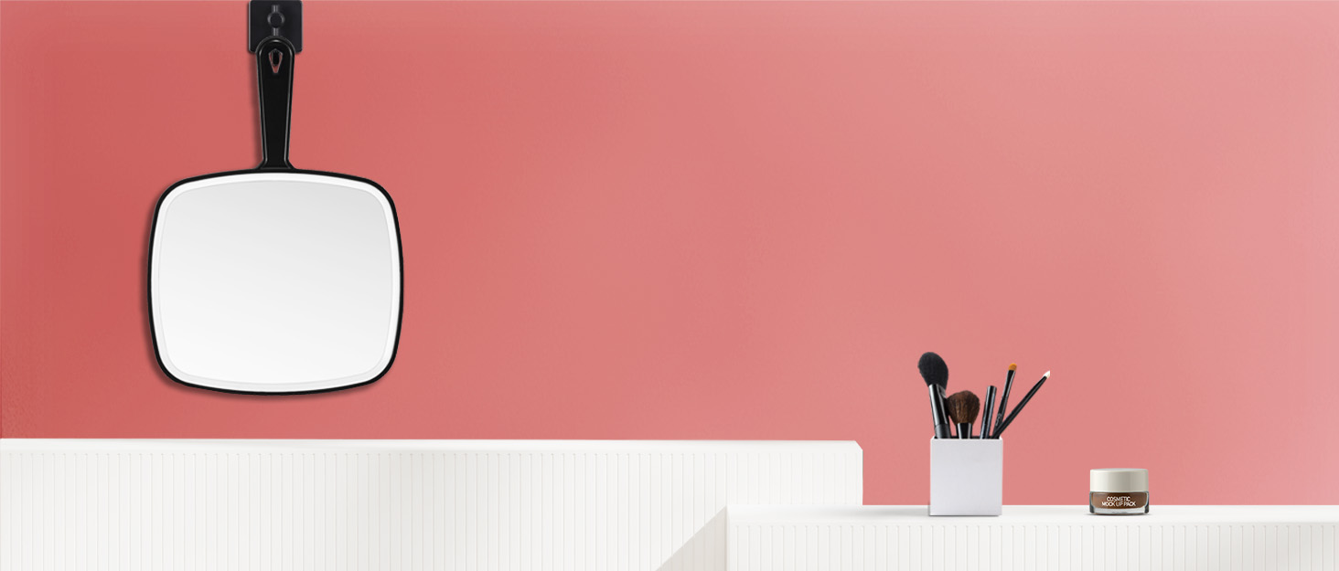 handheld mirror with held