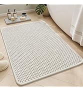 AMOAMI Chenille Bath Mat Super Absorbent Bathroom Mat Quick Dry Bath Mats for Bathroom Rubber Bac...
