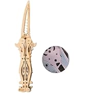 MU 3D Wooden Knife Puzzle DIY Wood Assembled Knife Model Metal Puzzles for Adults, Military Model...
