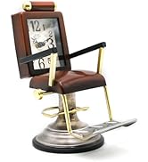 YOUKI Bronze Barber Chair Desk Clock,Hairdresser Hairstylist Gift Ideas,Unique Table Clock Batter...
