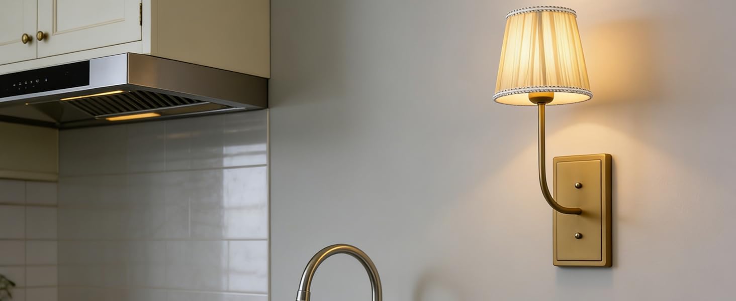 Khaki Gauze Fabric Single Wall Sconces