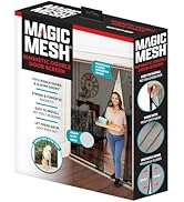 Magic Mesh Double Door- Hands Free Magnetic Screen Door, Fits French & Sliding Doors 75 in x 83 in