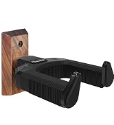 Guitar Wall Mount, Auto Lock Black Walnut Wood Guitar Hanger, Guitar Wall Hangers, Guitar Holder ...