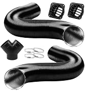 DTNESS 9Pcs 75mm Auto Heater Pipe Ducting Kit with Y-Branch Vent | Warm air outlet vent hose for ...
