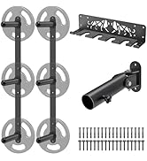 Kipika Gym Organizer Set - Wall Mounted Weight Plate Storage Rack Barbell Storage Rack with T-Bar...