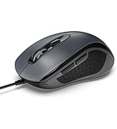 TECKNET Wired Mouse, USB Wired Computer Mouse, 3600DPI 4 Adjustable Levels, 6-Button Ergonomic Mi...