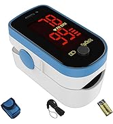 CHOICEMMED Sky Blue Finger Pulse Oximeter - Blood Oxygen Saturation Monitor - SPO2 Pulse Oximeter...