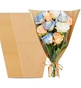 BEISHIDA 100 Pcs Flower Wrapping Bags Bouquet Sleeves Kraft Paper Clear Flower Sleeves Bulk for F...