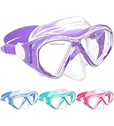 ACQCES Kids Swim Goggles Snorkel Diving Mask for Boys Girls Ages 5-15, Two-Color Anti-Fog Swimmin...