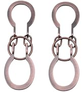 2Pcs Red Copper Lock Puzzle Metal Ring Solution Intellectual Deduction Unlock Puzzle Brain Tease ...