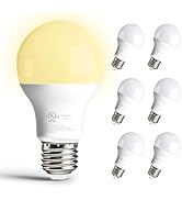 dalattin 6 Pack A19 LED Bulbs,9W Equivalent 60 Watts,E26 Base,Soft White 2700K,800 LM,Non-Dimmabl...